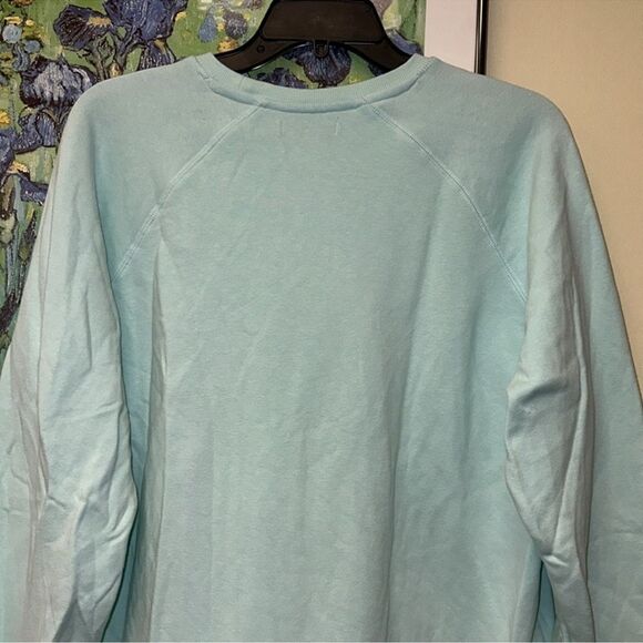 PELOTON L Mint Blue Green Classic Fleece Interior Crewneck Pullover Sweatshirt - Picture 6 of 15